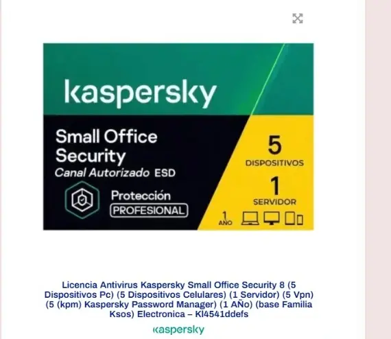 LICENCIA ANTIVIRUS KASPERSKY SMALL OFFICE SECURITY 8